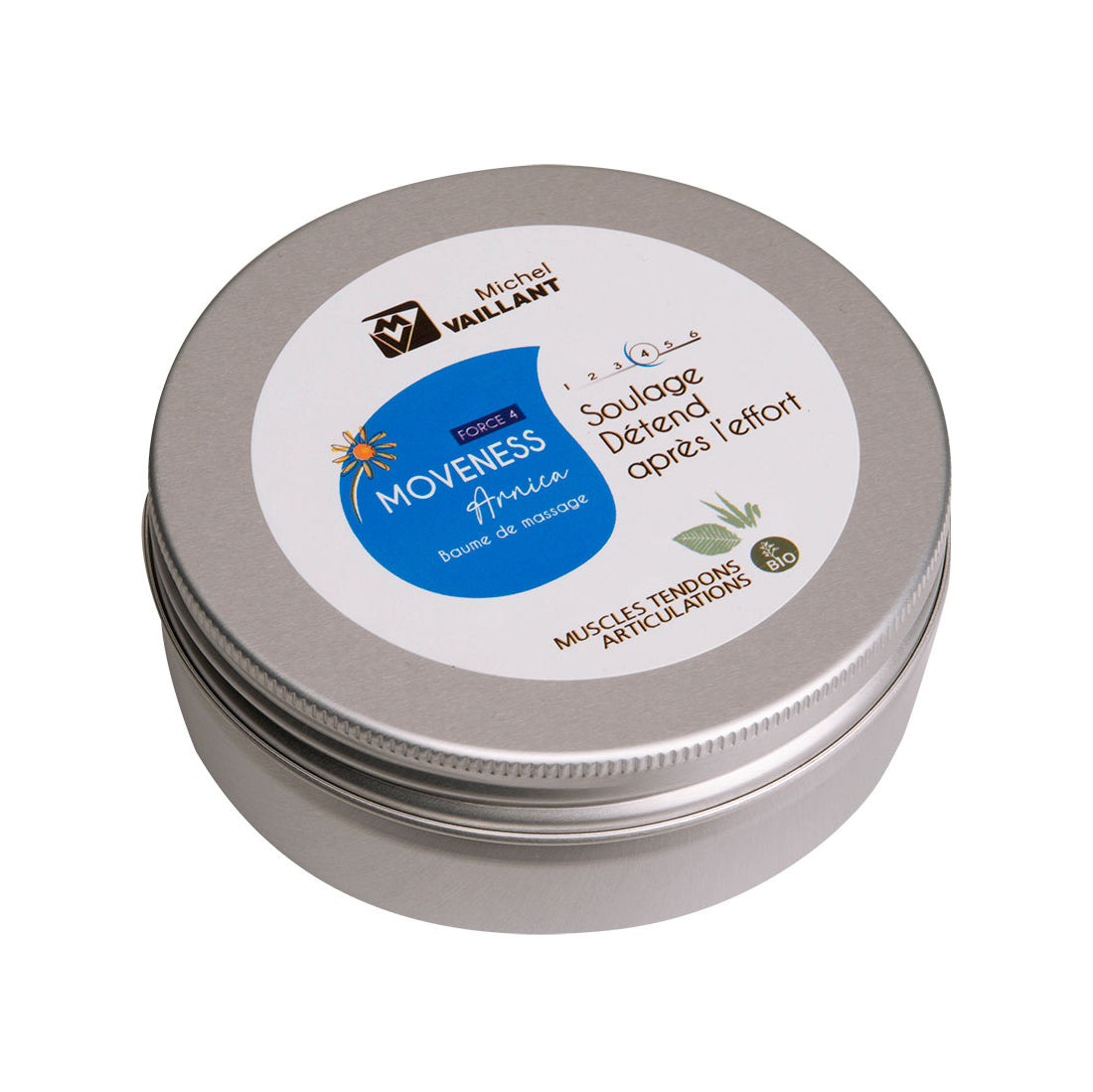 Baume massage bio Moveness Arnica Force 4 – Soulage muscles – Michel Vaillant