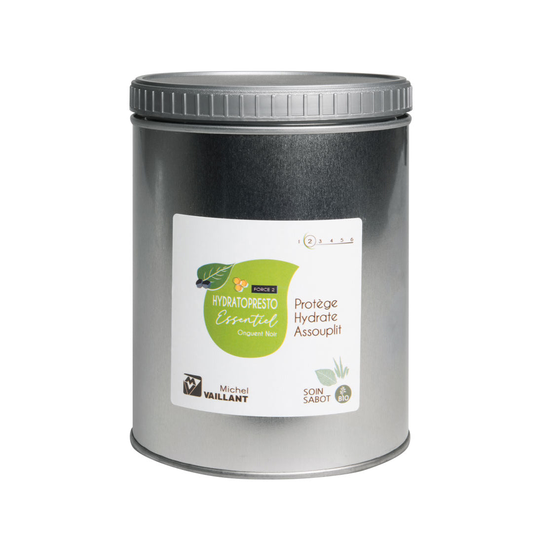 Onguent Bio Noir HydratoPresto Essentiel Force 2 – Soin hydratant sabots Michel Vaillant