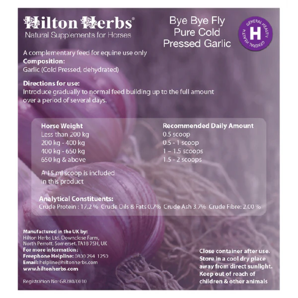 Ail pur en poudre – Complément naturel pour chevaux & animaux – Soutien digestion & antiparasitaire - Hilton Herbs