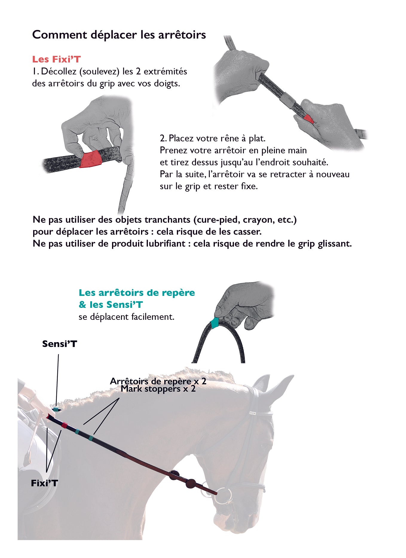 Rênes Adjust cuir avec grip – fabrication française – In horse we trust