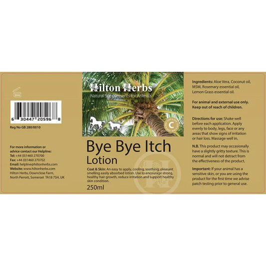 Bye Bye Itch Lotion - Crème apaisante contre démangeaisons pour chevaux - Hilton Herbs