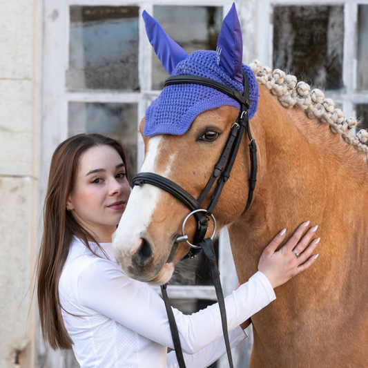 Bonnet Cheval Wow Store RILEY Mystic Violet (violet électrique) – Bonnet Court Tricoté Main Confortable
