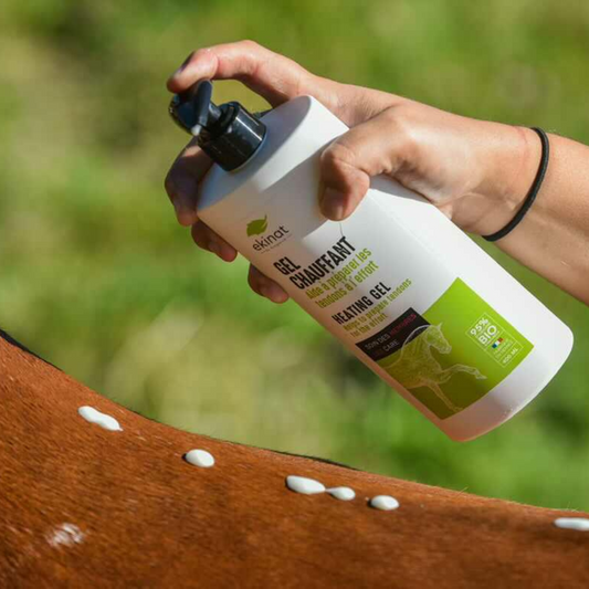 Gel chauffant cheval – Ekinat bio | Préparation à l’effort