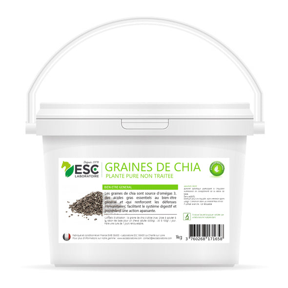 Graines de chia cheval – Apport nutritionnel riche en oméga 3 et fibres – ESC Laboratoire