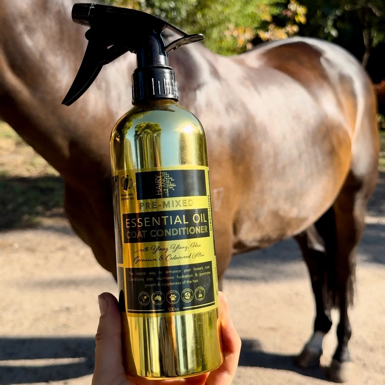 Conditionneur pour Robe aux Huiles Essentielles Hairy Pony – Spray Prêt à l’Emploi