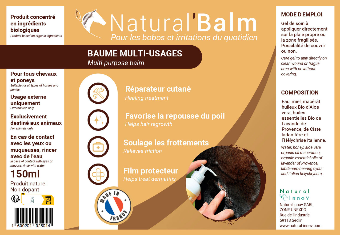Natural’Balm Natural Innov – Baume Cicatrisant Naturel pour Chevaux et Chiens