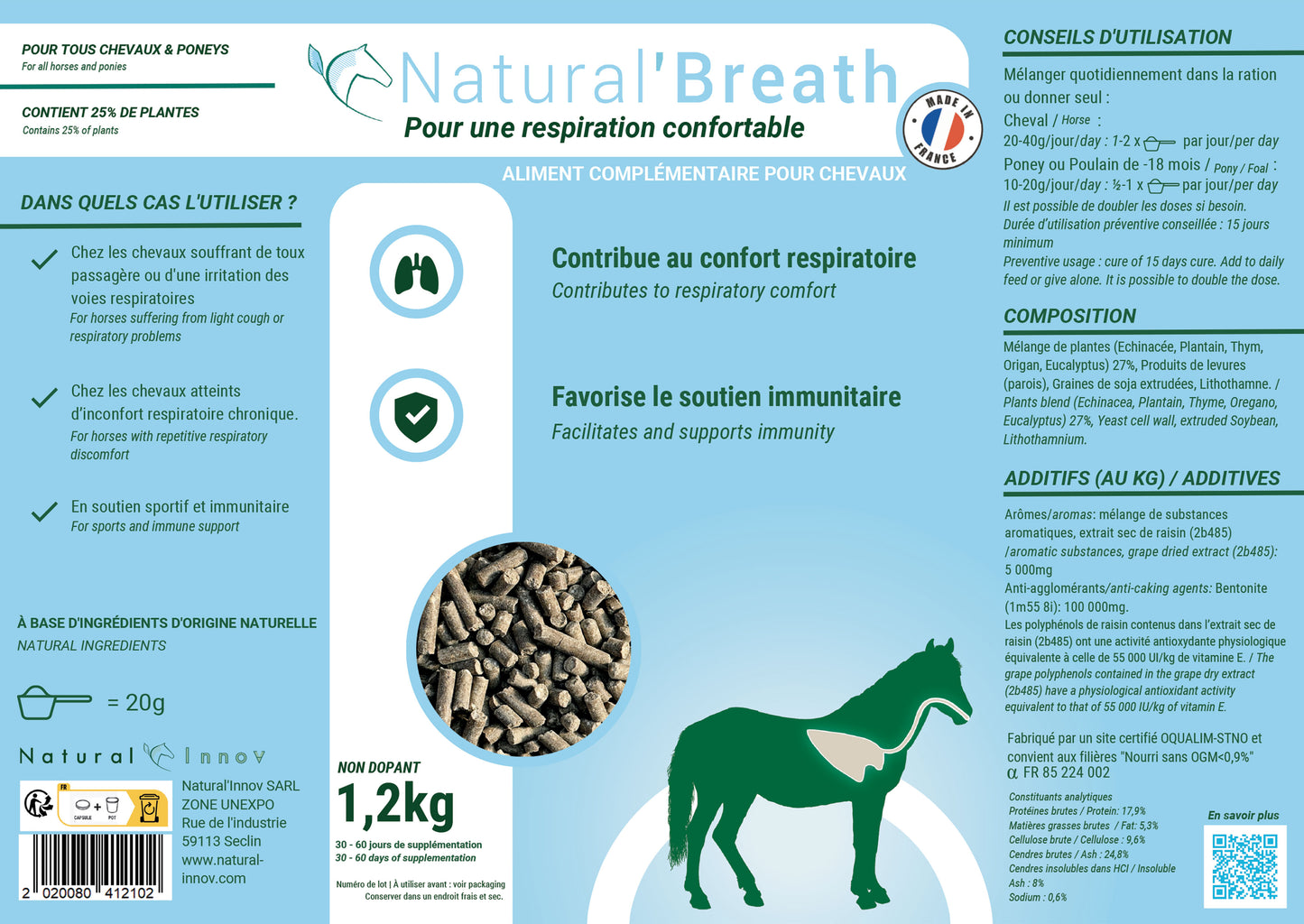 Natural'Breath Natural Innov – Complément Respiratoire Naturel pour Chevaux