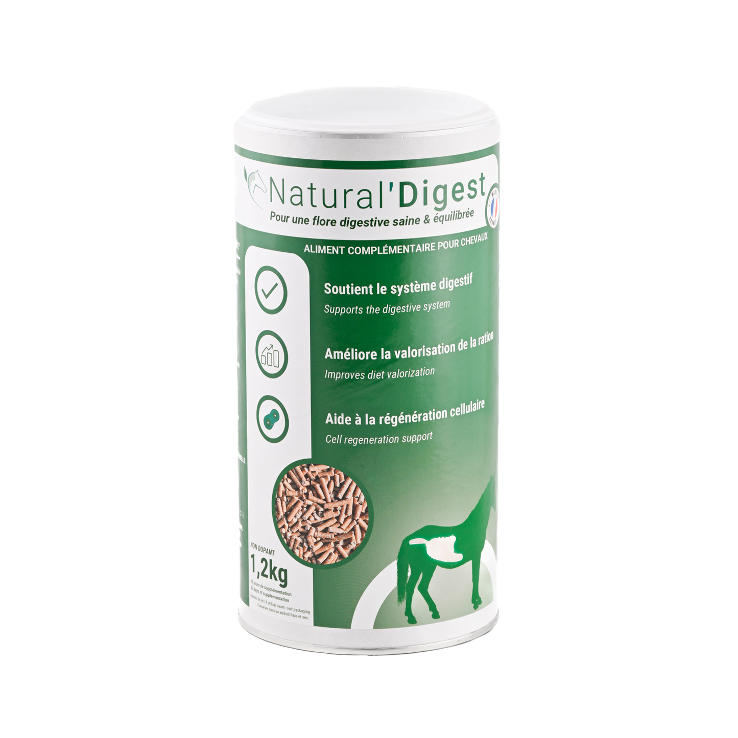 Natural’Digest Natural Innov – Complément Digestif Cheval pour Flore Intestinale et Récupération