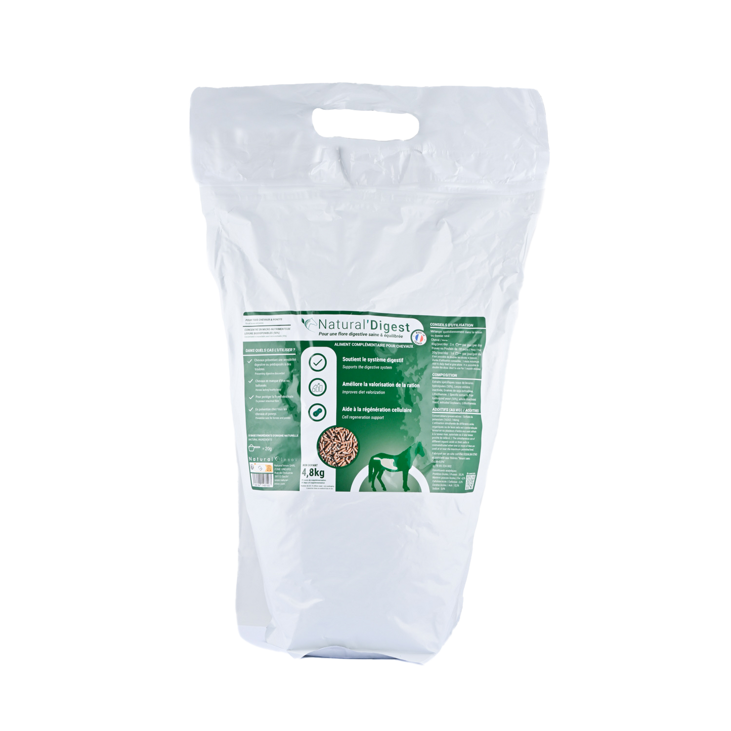 Natural’Digest Natural Innov – Complément Digestif Cheval pour Flore Intestinale et Récupération