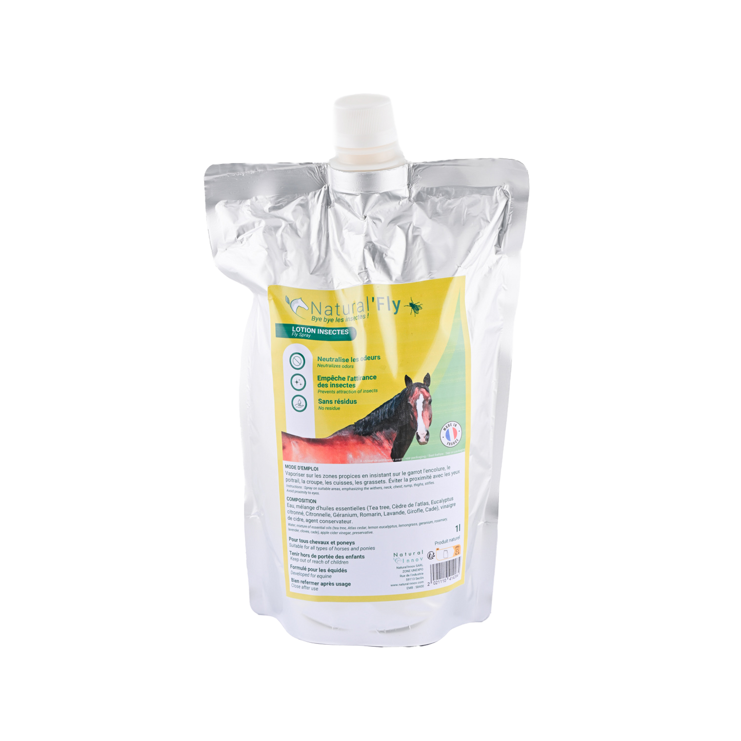 Natural’Fly Natural Innov – Spray Anti-Insectes Naturel pour Chevaux