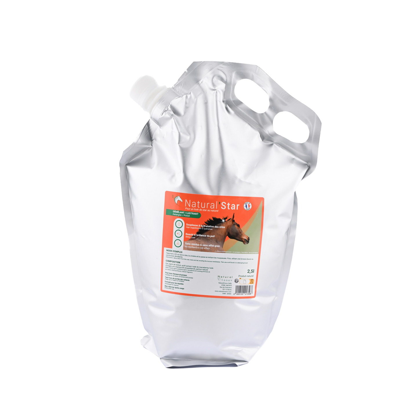 Natural’Star Natural Innov – Spray Démêlant et Lustrant Naturel pour Chevaux