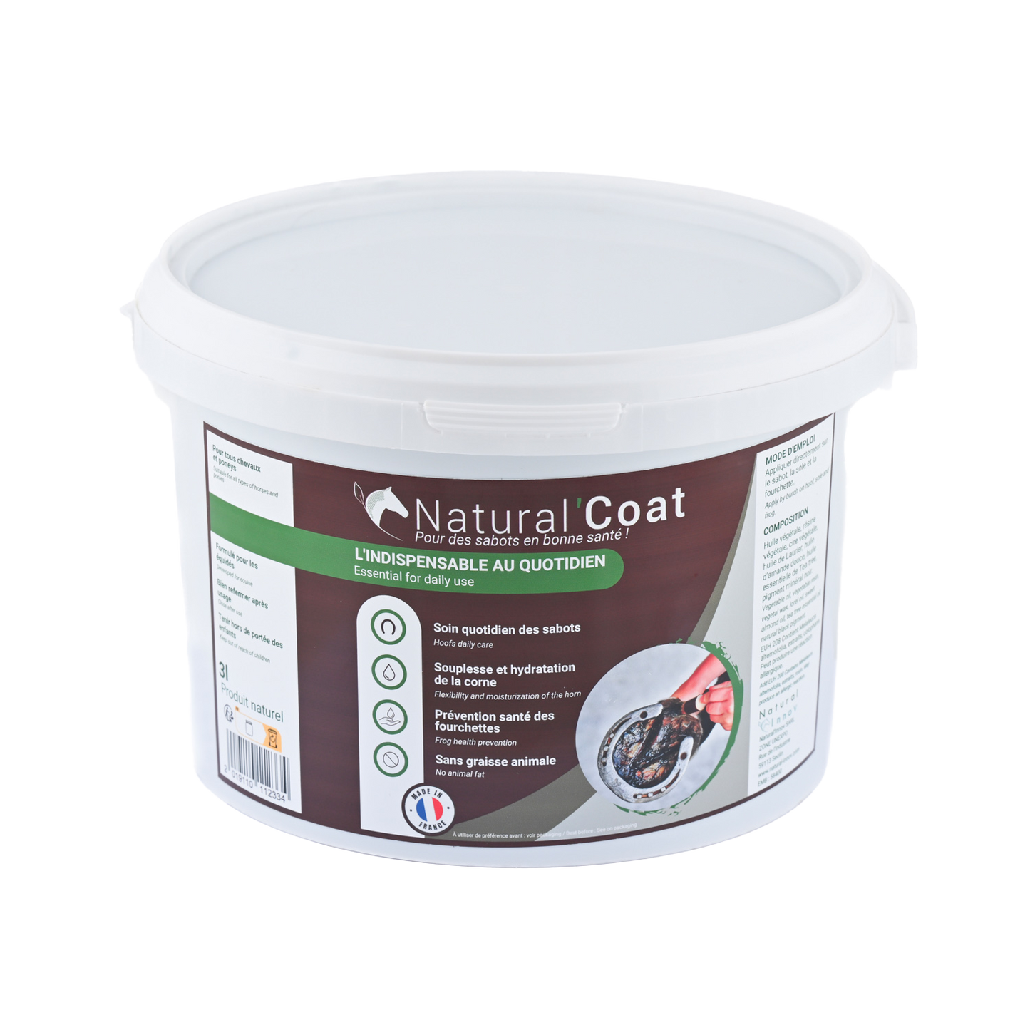 Natural’Coat Natural Innov – Onguent Noir Soin Sabots Cheval Haute Qualité