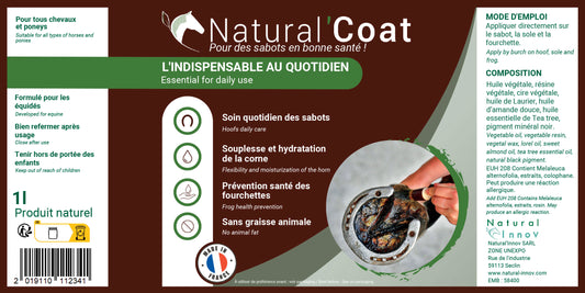 Natural’Coat Natural Innov – Onguent Noir Soin Sabots Cheval Haute Qualité