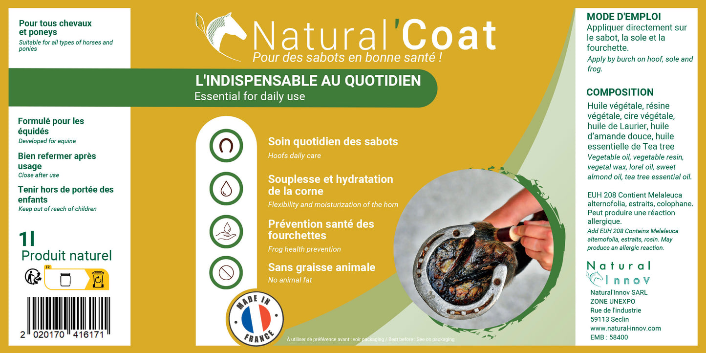 Natural’Coat Natural Innov – Onguent Incolore Soin Quotidien Sabots Cheval