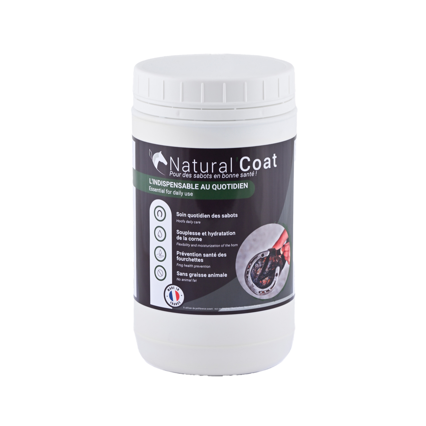Natural’Coat Natural Innov – Onguent Noir Soin Sabots Cheval Haute Qualité