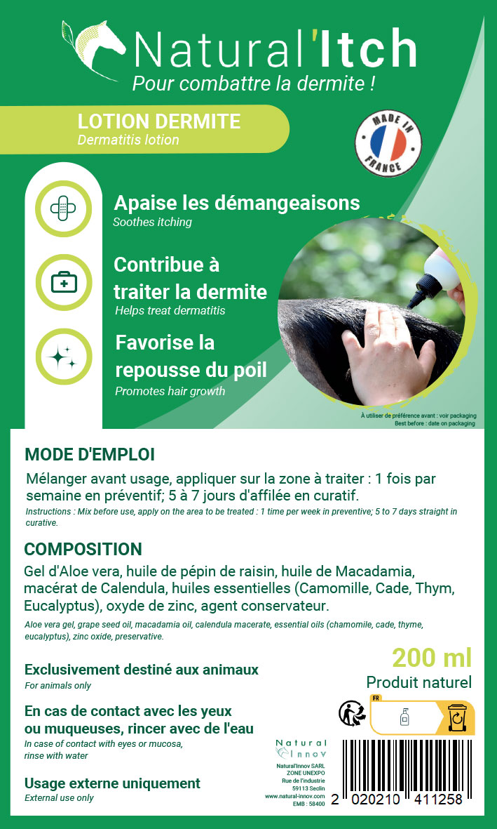 Natural’Itch Natural Innov – Lotion Anti-Démangeaisons & Dermite Cheval