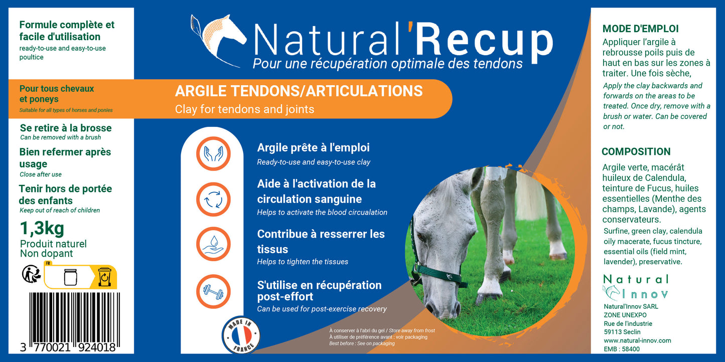 Natural’Recup Natural Innov – Argile Verte Cheval Récupération Tendons et Articulations