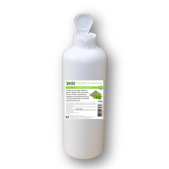 Poudre de pansage cheval – Shampoing sec purifiant & lustrant – ESC