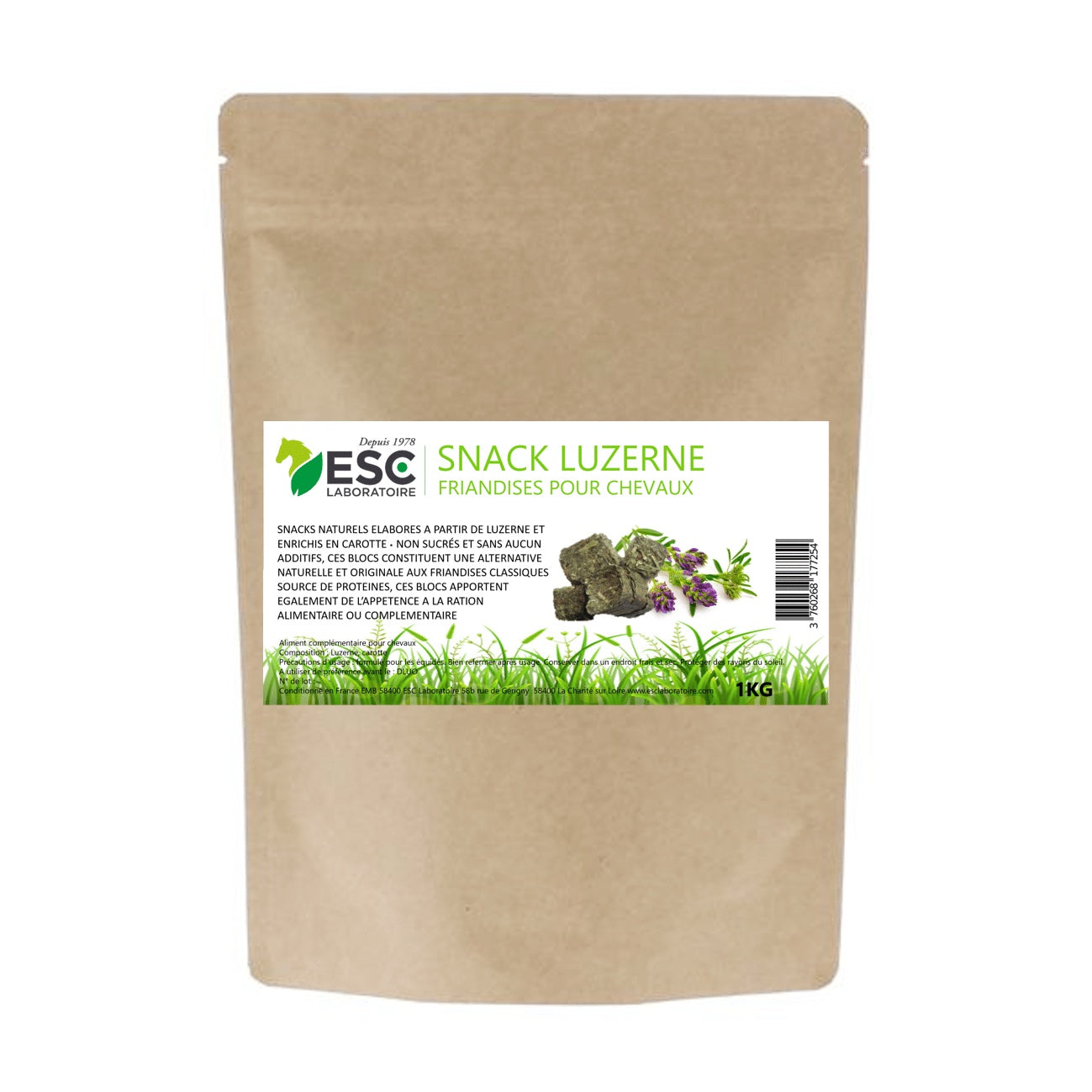 Snack Luzerne Carotte – Friandises Naturelles Sans Sucre pour Chevaux | ESC Laboratoire