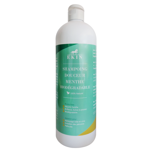 Shampoing Douceur Menthe Biodégradable EKIN – Soin Nettoyant Crins & Robe