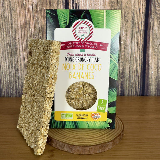 Tabs' Bananes Noix de Coco – Pack de 2 – Happy Crackers – Tablettes Bio Saines et Gourmandes