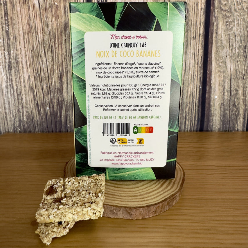 Tabs' Bananes Noix de Coco – Pack de 2 – Happy Crackers – Tablettes Bio Saines et Gourmandes