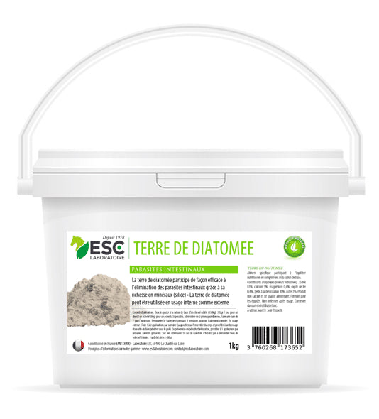 Terre de Diatomée cheval – Parasites externes & soin du poil | ESC Laboratoire
