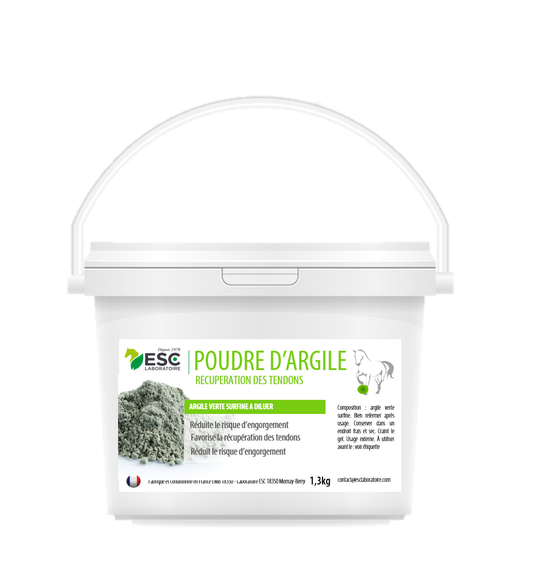 Argile verte poudre pour chevaux – Récupération et décongestion des tendons - ESC