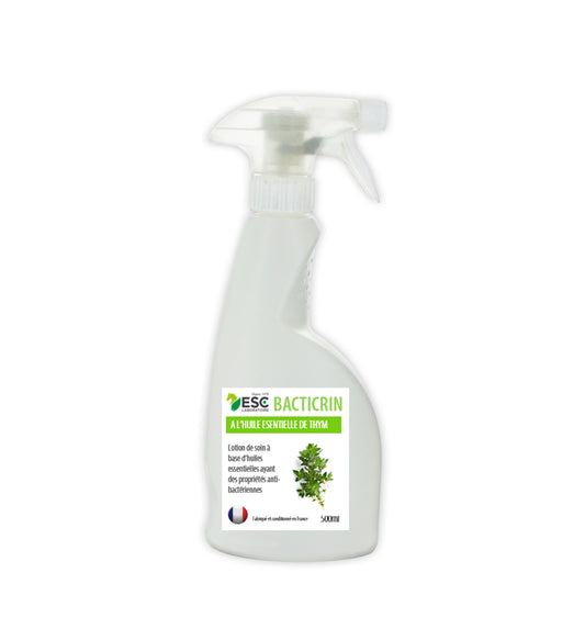 Bacticrin ESC – Lotion Purifiante Cheval aux Huiles Essentielles Tea Tree, Thym, Girofle