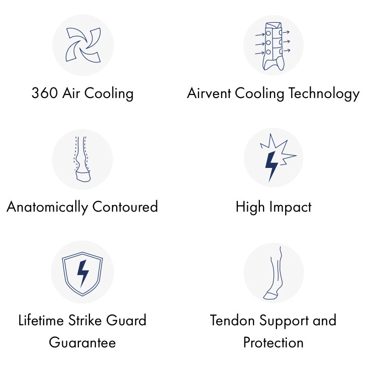 Guêtres Postérieurs Air Cooled Super Lite Carbon Tech Premier Equine – Protection Légère et Ventilée