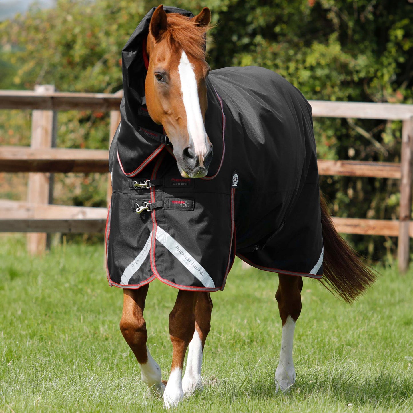 Couverture Titan 100g Premier Equine avec Couvre-Cou – Protection Imperméable et Respirante pour Cheval