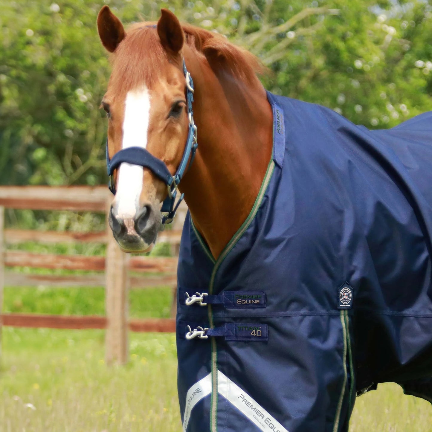 Couverture Titan 40g avec Couvre-Cou Premier Equine – Protection Légère et Durable pour Chevaux