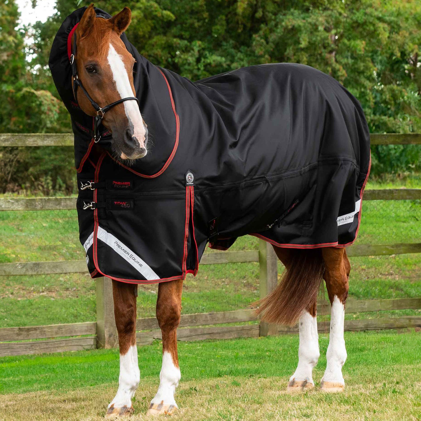 Couverture Titan 450g Premier Equine avec Couvre Cou - Protection Hivernale Ultime