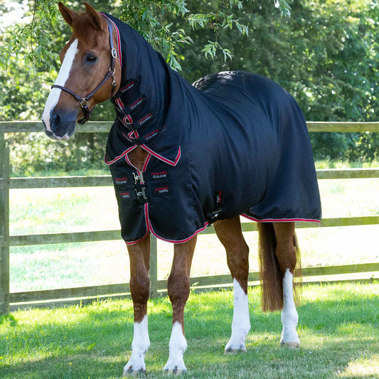 Couverture Séchante Combo Premier Equine Buster Waffle – Confort et Refroidissement Optimaux avec Couvre-Cou Intégré