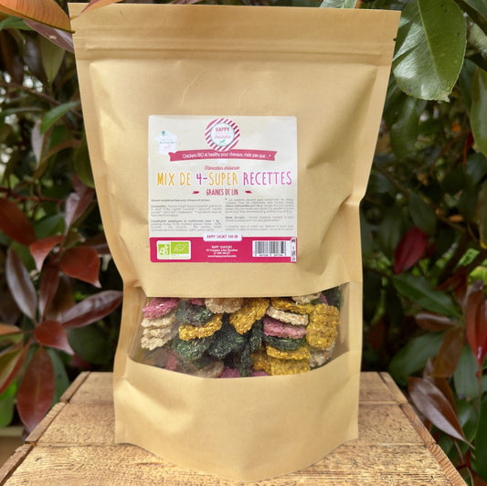 Crackers Cheval MIX 4 Recettes – Happy Crackers – Biscuits Bio Gourmands et Sains