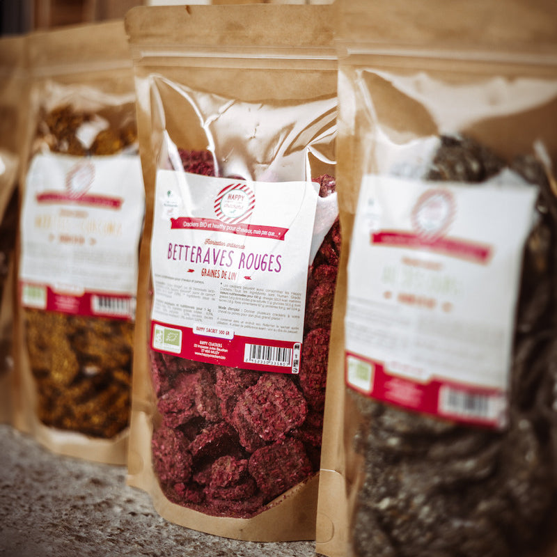 Crackers Cheval Betteraves Rouges – Happy Crackers – Biscuits Bio Sains et Gourmands