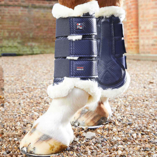 Guêtres de Dressage Premier Equine Techno Wool en Microfibre Cuir Carbone – Protection et Confort Supérieurs