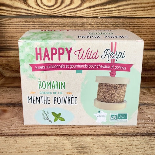 Happy Wild Respi Menthe Romarin Bio – Happy Crackers – Jouet Friandise Cheval Respiration