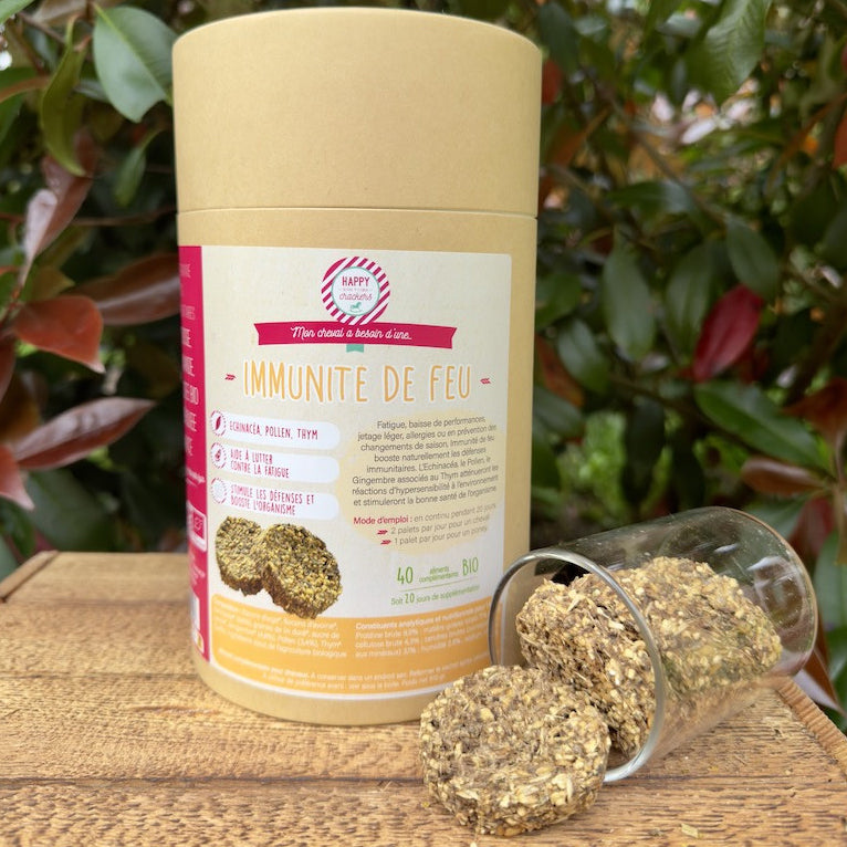 Immunité de Feu Bio – Happy Crackers – Complément Cheval en Palets Gourmands