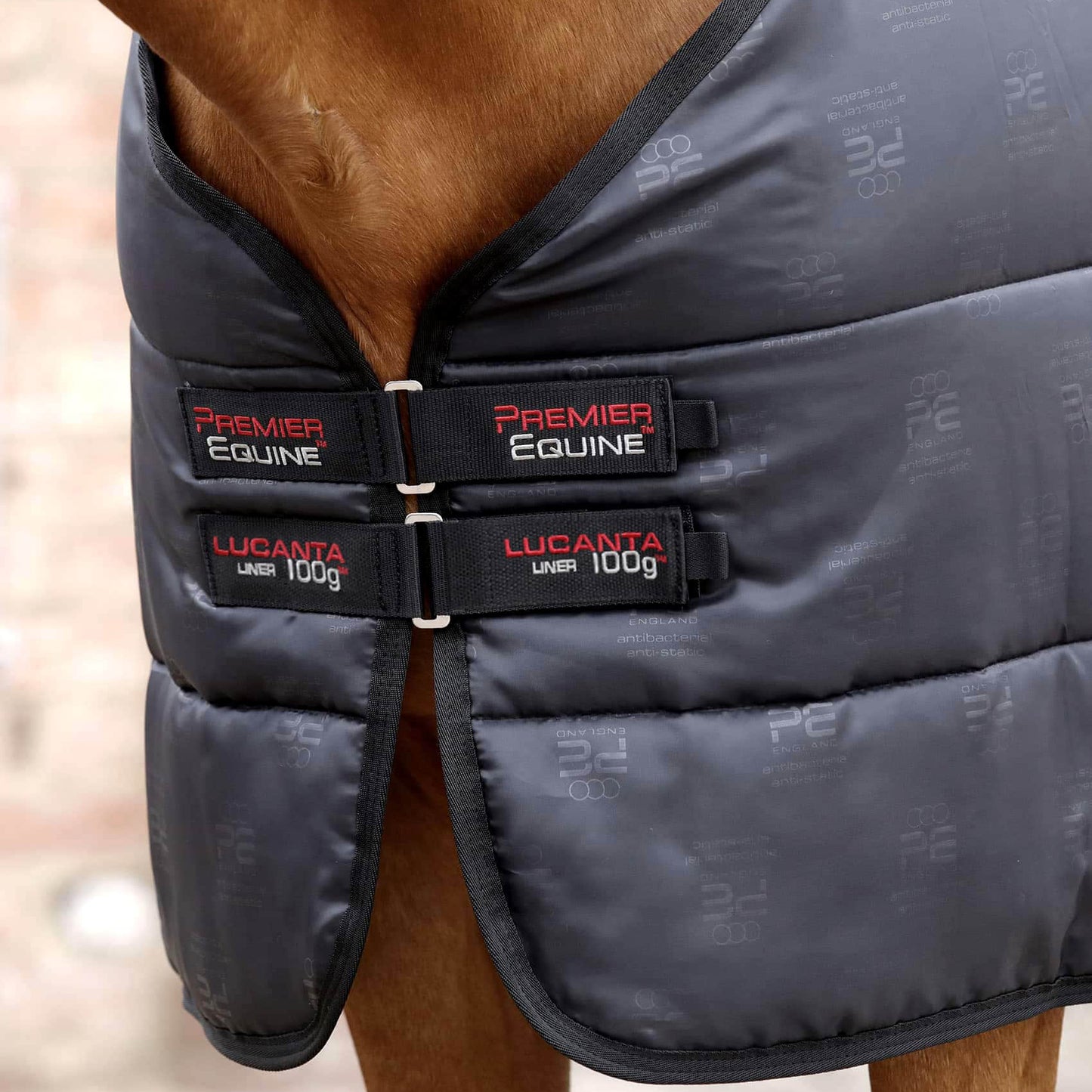 Sous-couverture Lucanta 100g – Liner respirant avec coussinets de garrot pour cheval