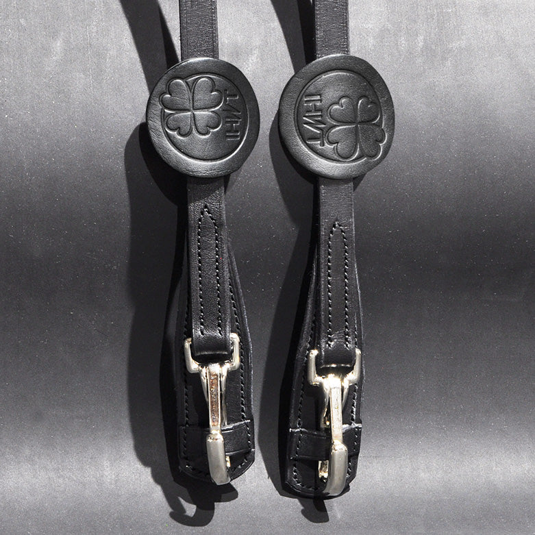 Rênes Adjust avec mousquetons – cuir et grip – fabrication française – In horse we trust