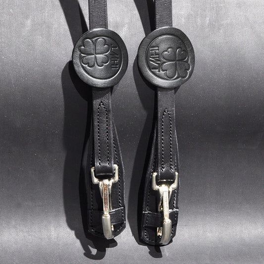 Rênes Adjust avec mousquetons – cuir et grip – fabrication française – In horse we trust