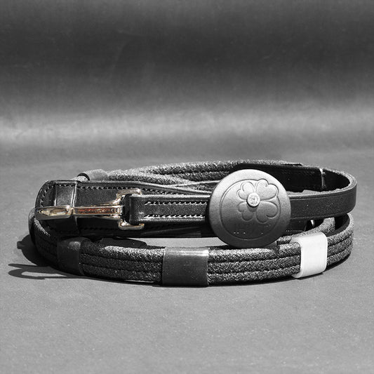 Rênes Adjust avec mousquetons – cuir et grip – fabrication française – In horse we trust