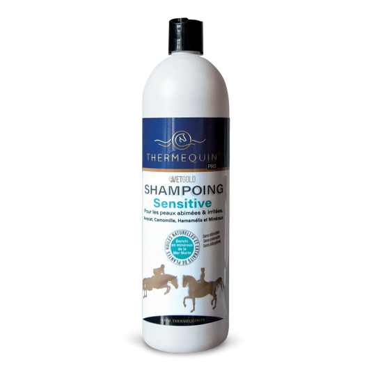 Shampoing peaux sensibles & irritées cheval – soin apaisant | Thermequin