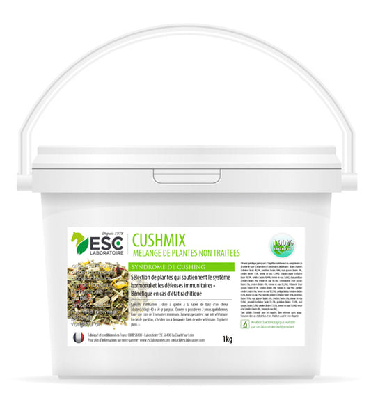 Cushmix cheval – Mélange de plantes pour équilibre endocrinien et immunité du cheval senior – ESC Laboratoire
