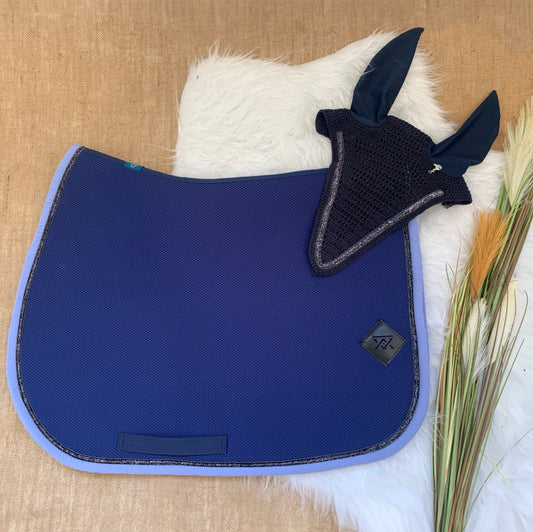 Tapis de Selle Oxxer Mesh Marine Bord Couleur – Respirant et Élégant