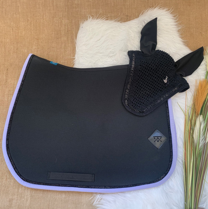 Tapis de Selle Oxxer Mesh Noir Bord Couleur – Respirant et Élégant