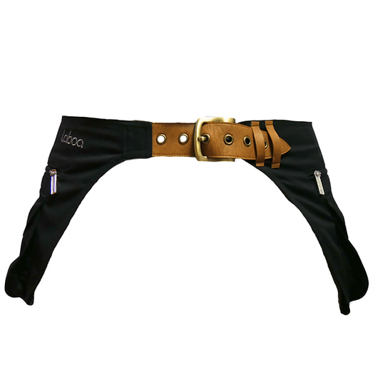 Sac ceinture Laboa noir à boucle double 5 poches – accessoire cavalier ergonomique pour rangement