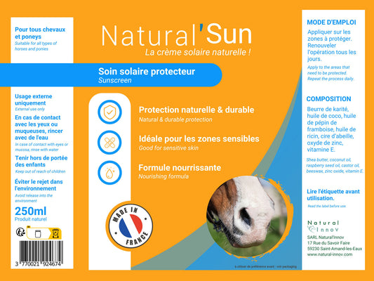 Natural’Sun – Crème solaire naturelle cheval – Natural Innov
