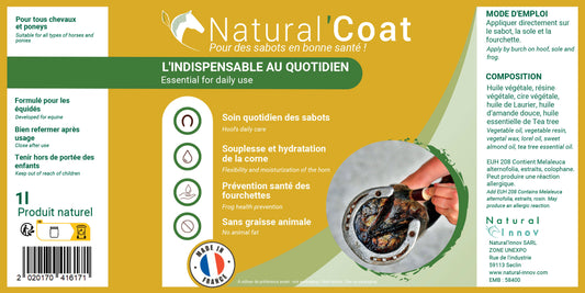 Natural’Coat Natural Innov – Onguent Incolore Soin Quotidien Sabots Cheval